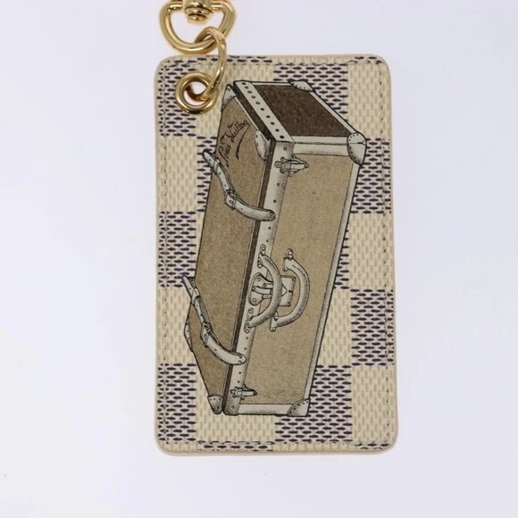 LOUIS VUITTON Damier Azur Porte Cles Afish Key Ring M66178 LV Auth 141200 - Picture 4 of 9